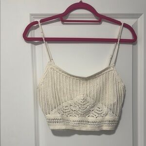 Abercrombie & Fitch Cream Crochet Cropped Top